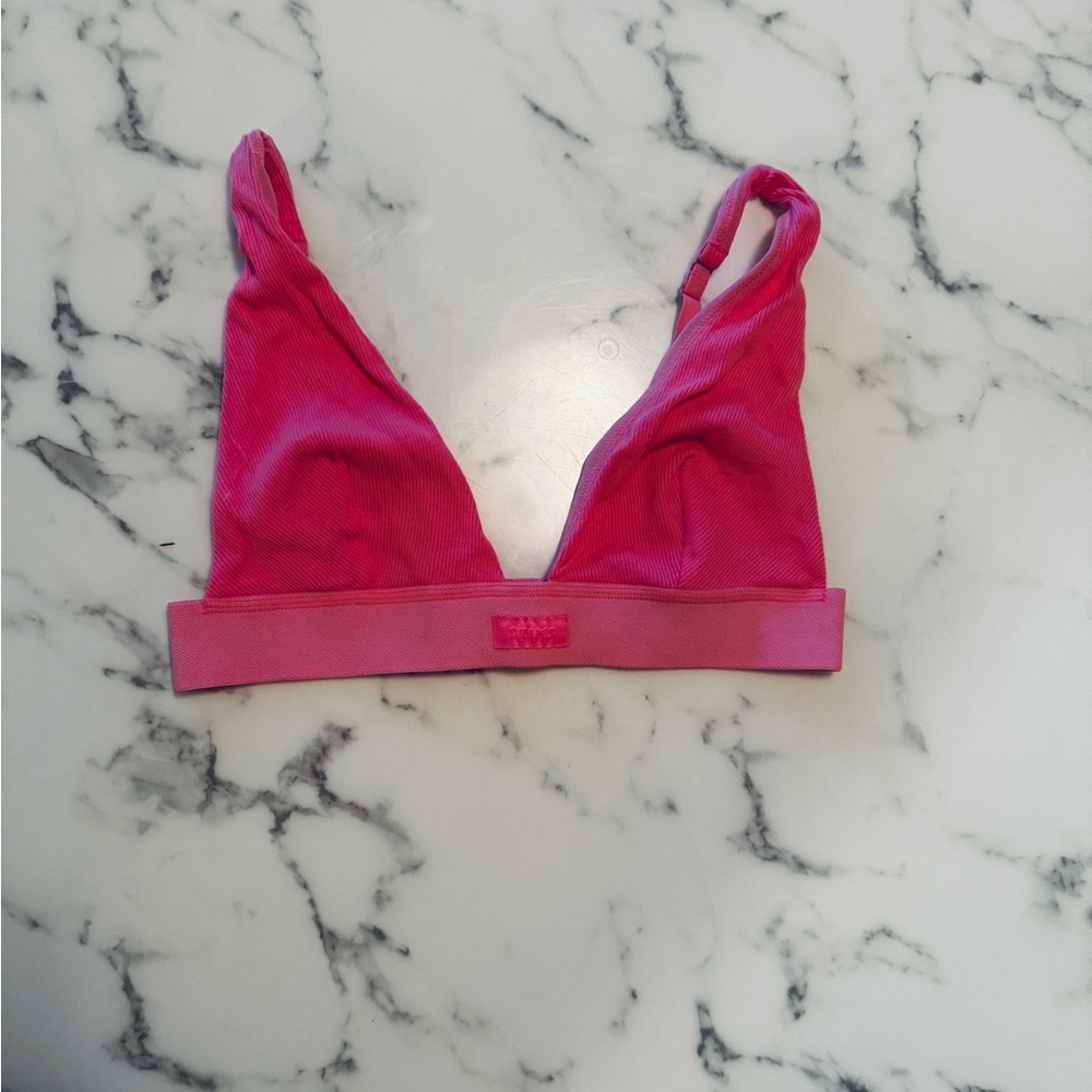 Skims Cotton Rib Plunge Bralette